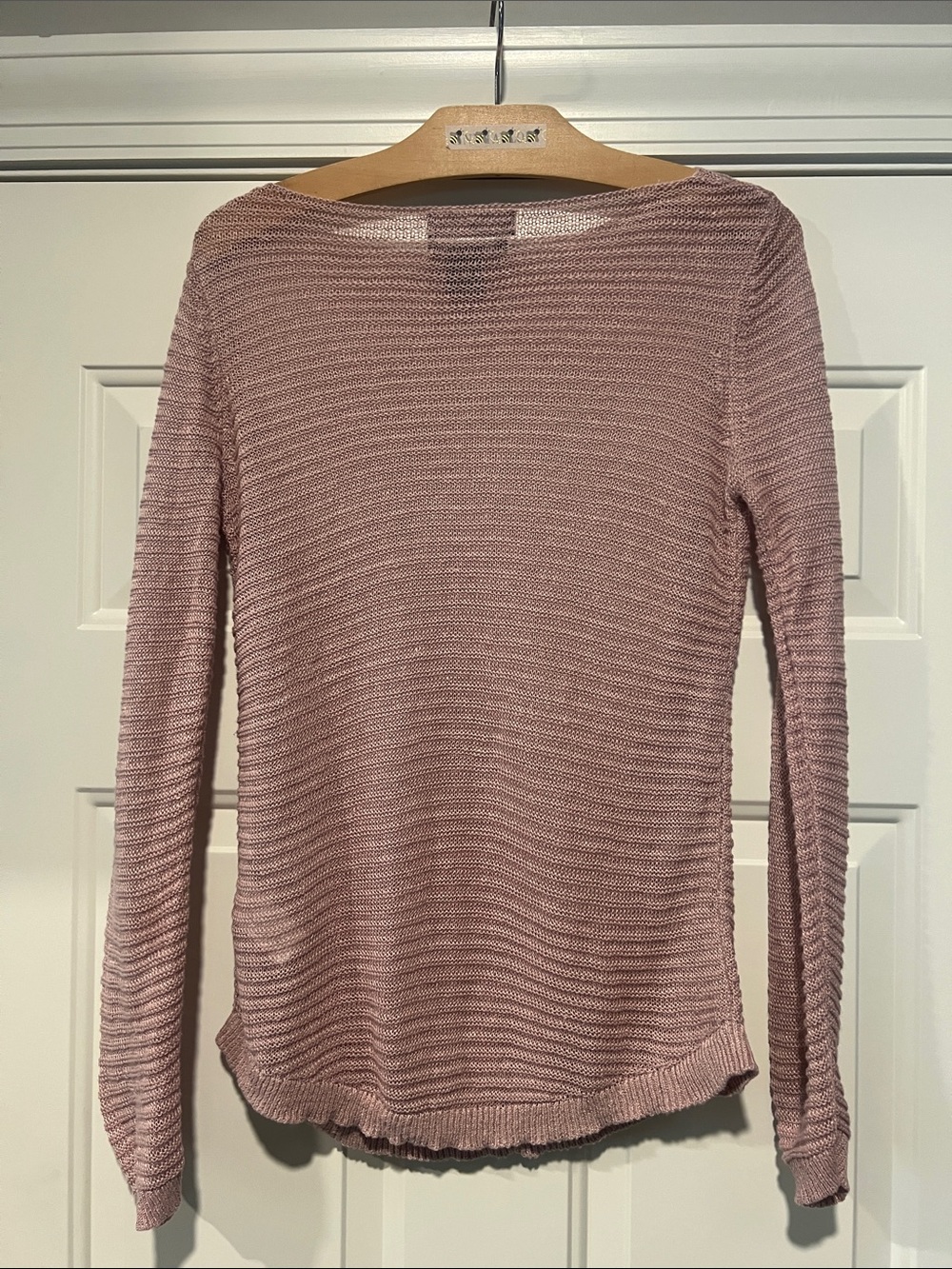 Tahari Dusty Rose Sz XS Lightweight 100% Linen Sweater Minimalist Quiet Lux - Picture 2 of 11